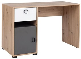 Písací stôl Kevin 8 artisan/grafit/biela