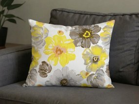 Súprava 2 ks dekoračných obliečok na vankúš z mikrovlákna FEONELLE 50x70 cm, žlto-sivá