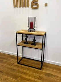 Dekorstudio Konzola LOFT dubová 60x80x30cm dvojpolicová