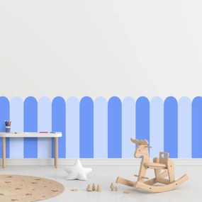 PIPPER. Textilná samolepiaca tapeta - Oblúk - Modrá farba Farba: Kombinácia, Veľkosť: 80 cm