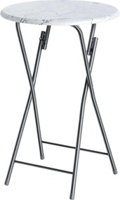 Cateringový skladací barový stôl MARLE 60 cm mramorovo biely
