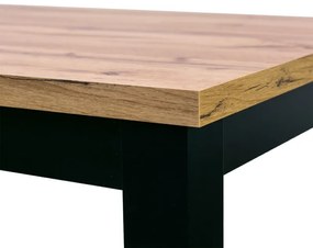 Rozkladací jedálenský stôl COBALT 120x80 + 40 - dub wotan/čierna