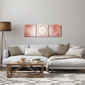 Obraz - Ružová mandala (s hodinami) (90x30 cm)