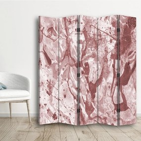 Ozdobný paraván Textura růžová - 180x170 cm, päťdielny, obojstranný paraván 360°