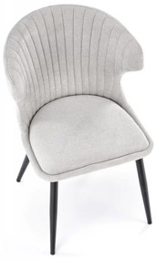 Jedálenská stolička MERMA — oceľ, látka, šedá