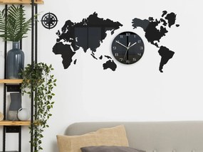 Nástěnné samolepící hodiny Maply 80x40 cm černé