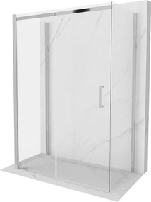 Mexen Omega, 3-stenný sprchovací kút s posuvnými dverami 140 (dvere) x 80 (stena) cm, 8mm číre sklo, chrómový profil, 825-140-080-01-00-3S