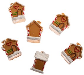 Súprava vianočných ozdôb Domček, 6 ks, polyresin