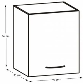 Horná kuchynská skrinka Cyra New G-40 - dub sonoma / biela
