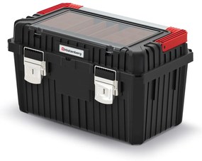 Kistenberg Kufor na náradie s kov. držadlom a zámky HEAVY čierny 585x360x337