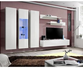 Obývacia stena Fly C5+sklo biely