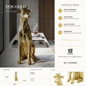 Dekoratívna soška Dog 33 cm zlatá