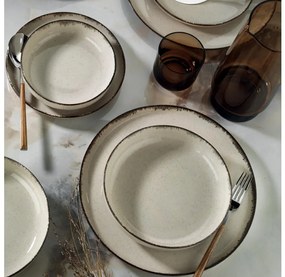 Jedálenská sada 18 ks béžová/porcelán