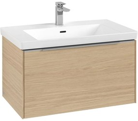 VILLEROY &amp; BOCH Subway 3.0 závesná skrinka pod umývadlo, 1 zásuvka, s LED osvetlením, 772 x 478 x 429 mm, Nordic Oak, C573L0VJ