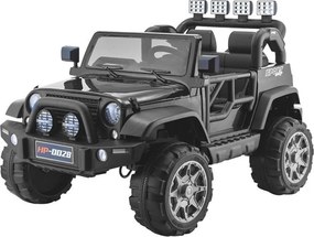 LEAN CARS Elektrické autíčko Jeep HP012 čierne, LED, MP3