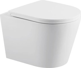 Erga Vento, závesná WC misa 490x365x365mm, Tornado 2 + toaletné sedadlo s pomalým zatváraním, biela, ERG-V03-VENTO-TO2-WH