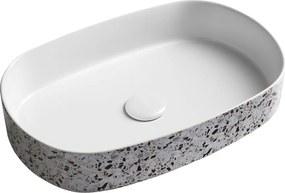 Isvea Isvea, INFINITY OVAL keramické umývadlo na dosku, 55x36cm, terrazzo, 10NF65055-2L-TRZ