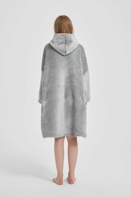 Deka s rukávmi HOODIE sivá