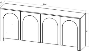 Komoda Arco 204 cm bílá