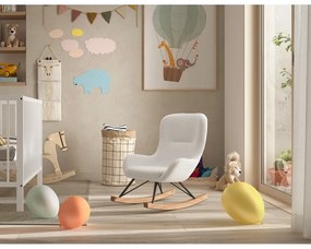 Biele hojdacie detské kresielko z textílie buklé ROCKY – Vipack