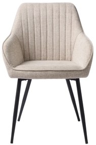 Béžové čalúnené jedálenské kreslo s podrúčkami Nolan – Unique Furniture