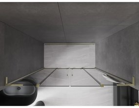 Mexen Velar L Duo, posuvné sprchové dvere do otvoru 180 cm, 8mm šedé sklo, zlatá lesklá, 871-180-003-42-50