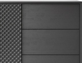 Skrinka so zásuvkami Raven, čierna