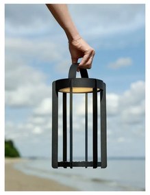Čierny vonkajší LED lampáš na USB (výška 30 cm) Firefly – Zone