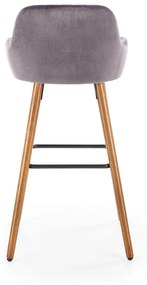 Barová stolička H-93 - tmavosivá / orech
