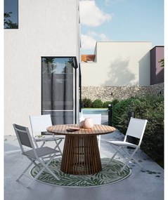 Biela kovová záhradná stolička Elin – Bizzotto