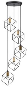Ideal Lux - Luster na lanku ICE 5xE27/60W/230V pr. 50 cm čierna