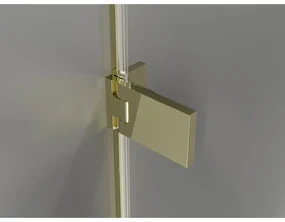 Mexen, Mexen Lunar-F pravé skladacie sprchové dvere 95 cm, transparentné, zlaté - 836-095-000-50-00-P