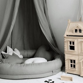 Ľanový vankúš srdca olivová 44cm