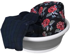 Kôš na bielizeň ELBA COMPACT 9 sivý / biely 9 l