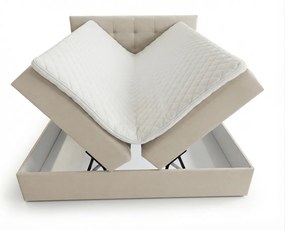 Čalúnená posteľ boxspring DIRELIS TRINITY 140x200 cm béžová Matrac: Matrac Bonell pružinový