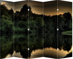 Paraván - Jazero pri lese (210x170 cm)