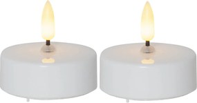 STAR TRADING Čajová LED sviečka Flamme White 5,8 cm – set 2 ks