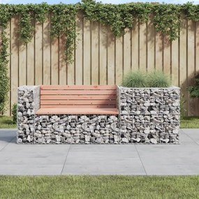 Záhradná lavička s gabiónovým košom masívne drevo douglas 3196243