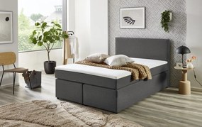 Posteľ boxspring Aston 140x200 cm, stredne šedá látka