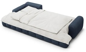 Tmavomodrá rozkladacia/s úložným priestorom rohová pohovka (ľavý roh/s leňoškou) Linz – Cosmopolitan Design