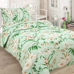 Bavlnené posteľné obliečky light green 4-dielne P105