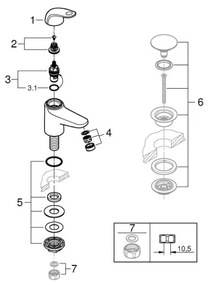 GROHE 20617001 - Stojanový ventil SWIFT veľkosť XS, lesklý chróm