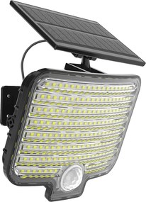 Exteriérové solárne nástenné LED svietidlo Alex, 1x LED 5,5w, čierna, pohybový senzor