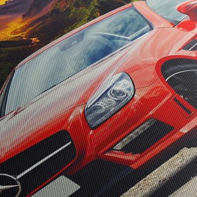 Obraz - červený Mercedes (70x50 cm)