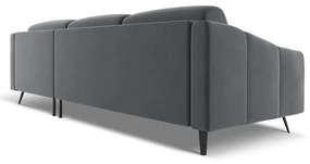 Sivá zamatová rohová pohovka (pravý roh) Nalu – Makamii