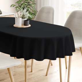 Goldea oválny obrus 100% bavlnené plátno - čierny 140 x 240 cm