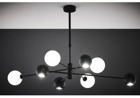 Jupiter 1998 - Luster na tyči MOKA 4xGU10/10W/230V + 4xG9/10W/230V čierna/biela