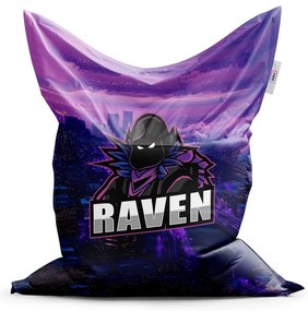 Sedací vak Classic Fortnite RAVEN steampunkové mesto - detský, fialová