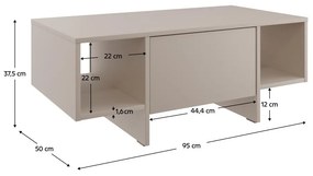 Konferenčný stolík Salighieri STD02 (kašmír). Vlastná spoľahlivá doprava až k Vám domov. 1119498