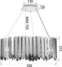 Toolight Toolight, stropná lampa 6xG9, APP1763-8CP, chrómová, OSW-09660